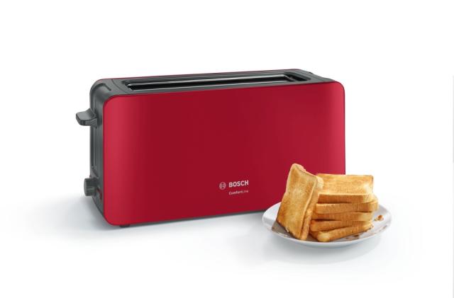 Тостер Bosch TAT6A004, Plastic toaster CompactClass, 825-980 W, For 1 long or 2 small slices of toast, white/light gray