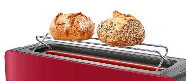 Тостер Bosch TAT6A004, Plastic toaster CompactClass, 825-980 W, For 1 long or 2 small slices of toast, white/light gray