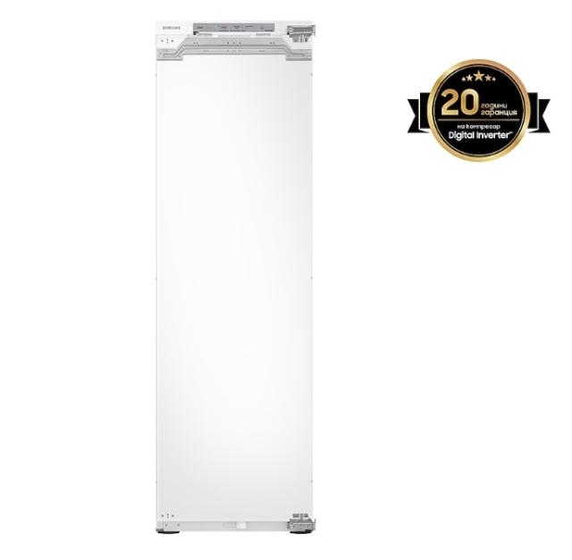 Фризер Samsung BRZ22610EWW/EF, Freezer with 1 built-in door, 218l, SpaceMax, No Frost, All-Around Cooling, Fresh Zone, DIT, Energy Efficiency E, H 177.5 cm, SmartThings AI Energy Mode, Wi-Fi, Snow White