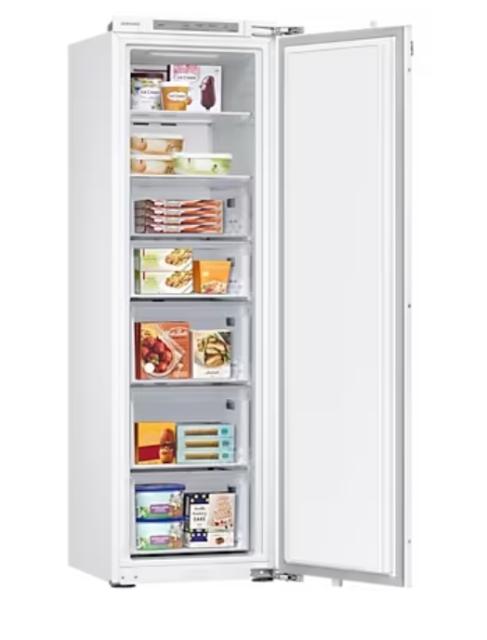 Фризер Samsung BRZ22610EWW/EF, Freezer with 1 built-in door, 218l, SpaceMax, No Frost, All-Around Cooling, Fresh Zone, DIT, Energy Efficiency E, H 177.5 cm, SmartThings AI Energy Mode, Wi-Fi, Snow White