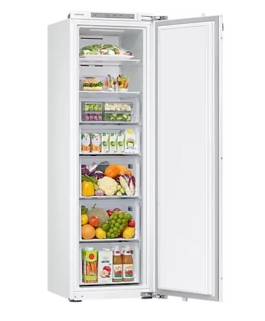 Фризер Samsung BRZ22610EWW/EF, Freezer with 1 built-in door, 218l, SpaceMax, No Frost, All-Around Cooling, Fresh Zone, DIT, Energy Efficiency E, H 177.5 cm, SmartThings AI Energy Mode, Wi-Fi, Snow White