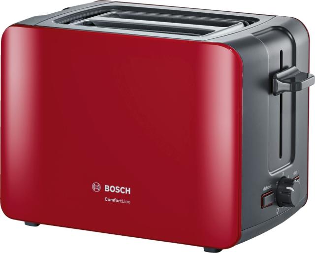 Тостер Bosch TAT6A114, Toaster, ComfortLine,  915-1090 W, Auto power off, Defrost and warm setting, Lifting high, Red
