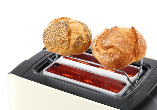 Тостер Bosch TAT6A117, Toaster, ComfortLine, 915-1090 W, Auto power off, Defrost and warm setting, Lifting high, Beige