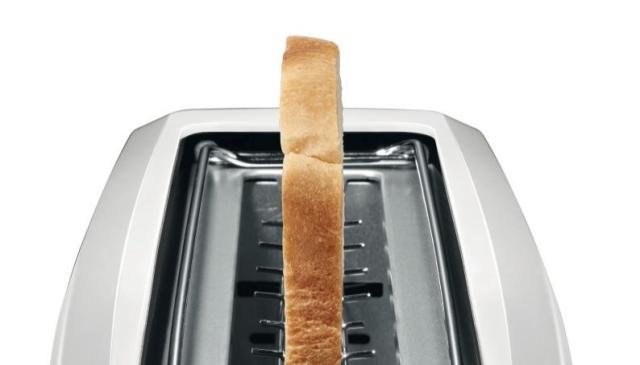 Тостер Bosch TAT3A001, Plastic toaster CompactClass, 825-980 W, For 1 long or 2 small slices of toast, white/light gray