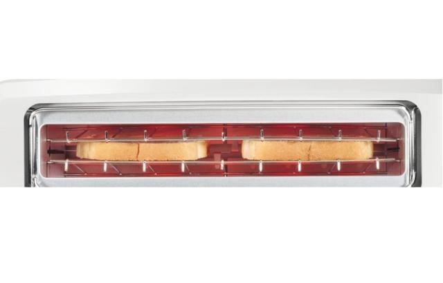 Тостер Bosch TAT3A001, Plastic toaster CompactClass, 825-980 W, For 1 long or 2 small slices of toast, white/light gray