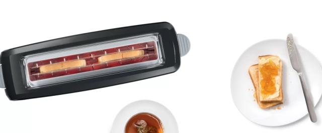 Тостер Bosch TAT3A003, Plastic toaster CompactClass, 825-980 W, For 1 long or 2 small slices of toast, Black