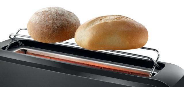 Тостер Bosch TAT3A003, Plastic toaster CompactClass, 825-980 W, For 1 long or 2 small slices of toast, Black