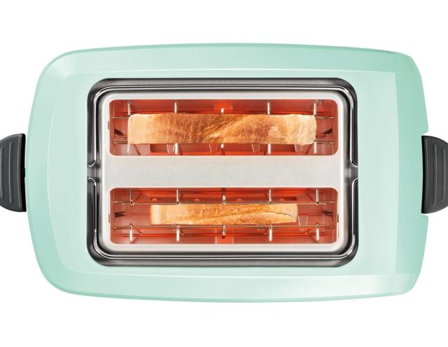 Тостер Bosch TAT3A012, Plastic compact toaster, 825-980 W, for two slices of toast, mint turquoise/black grey
