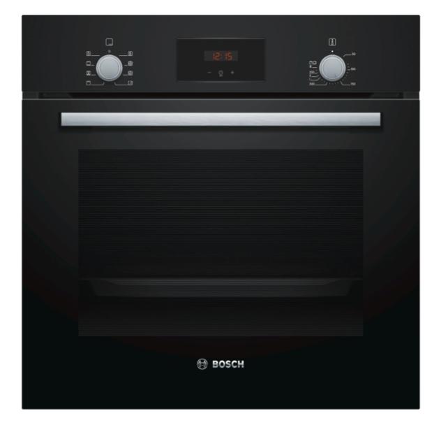 Фурна Bosch HBF153BB0, SER2, 3D HotAir, EcoClean Direct, 66 l, LED display with sinking buttons, Energy efficiency A, Black