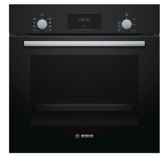 Фурна Bosch HBF153EB0, SER2, 3D HotAir, EcoClean Direct, 66 l, Telescopic guides on 1 level, LED display with sinking buttons, Energy efficiency A, Black