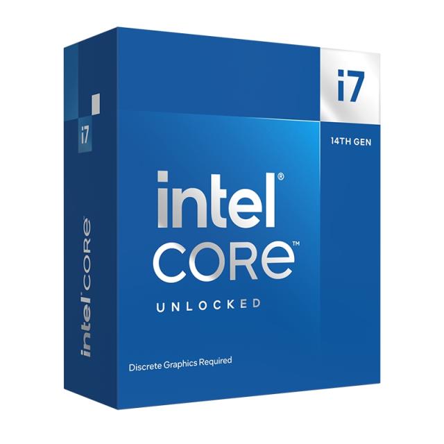 Процесор Intel Core i7 14700KF 20C (3.4 / 5.6 GHz, 33MB Cache, 125W, LGA1700), BOX, No Graphics, без охлаждане