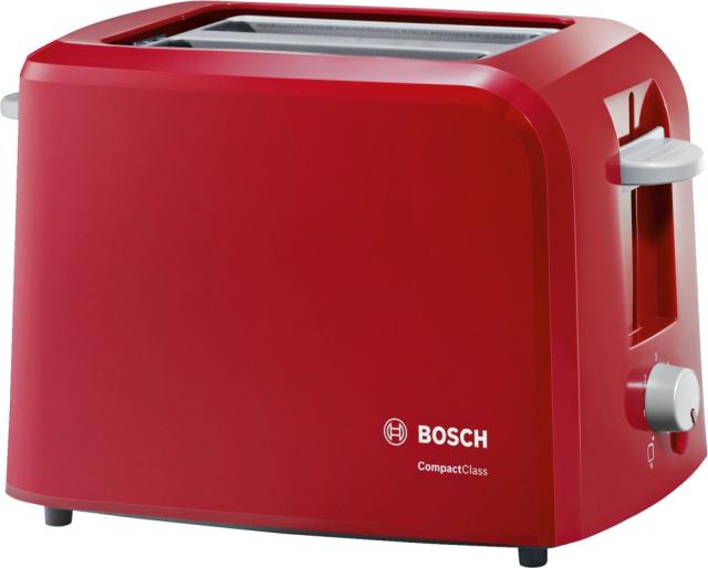 Тостер Bosch TAT3A014, Toaster, CompactClass, 825-980 W, Auto power off, Lifting high, Red