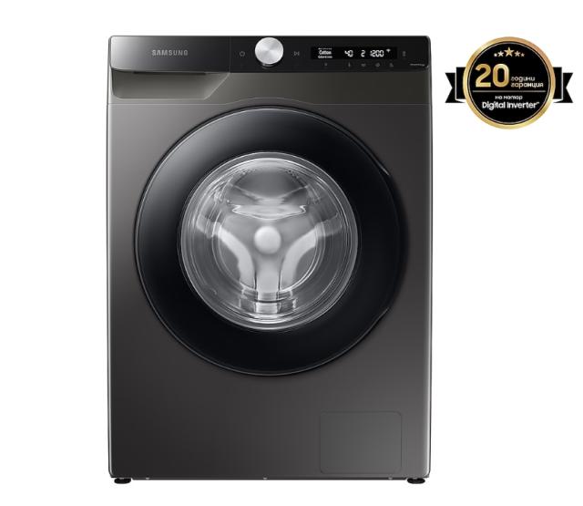 Пералня Samsung WW90T534DAX/S7, Washing Machine,  9 kg, 1400 rpm,  Energy Efficiency A, Eco Bubble, Bubble Soak, AI Control, Auto Dispense, Hygiene Steam, Spin Efficiency B, WiFi, SmartThings, Inox