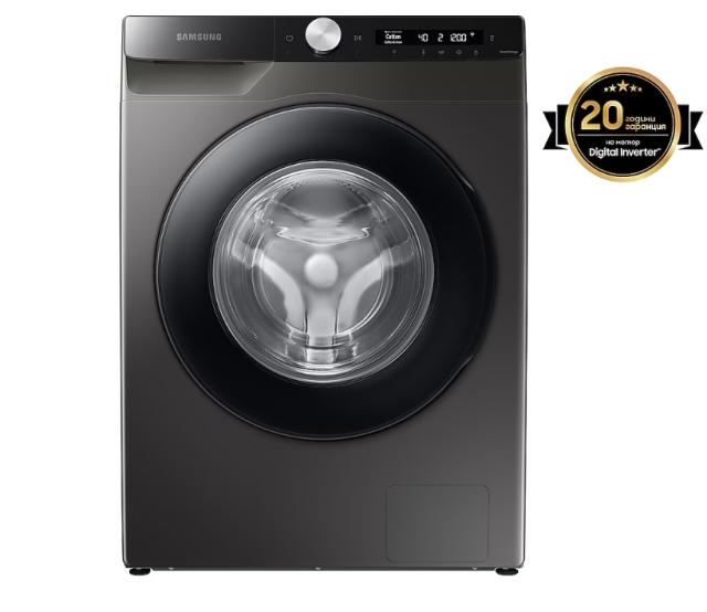 Пералня Samsung WW80T504DAXAS7, Washing Machine,  8 kg, 1400 rpm, Energy Efficiency A,  Eco Bubble, Bubble Soak, AI Control, Hygiene Steam, Spin Efficiency B, WiFi, SmartThings, Inox