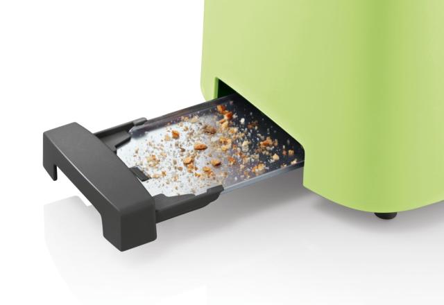 Тостер Bosch TAT3A016, Plastic compact toaster, 825-980 W, for two slices of toast, matcha green/black grey