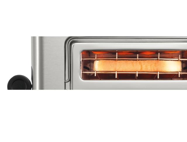Тостер Bosch TAT7203, Toaster, Stainless steel, 860-1050 W,  Heating grille, Auto power off, Defrost and warm setting,  Black