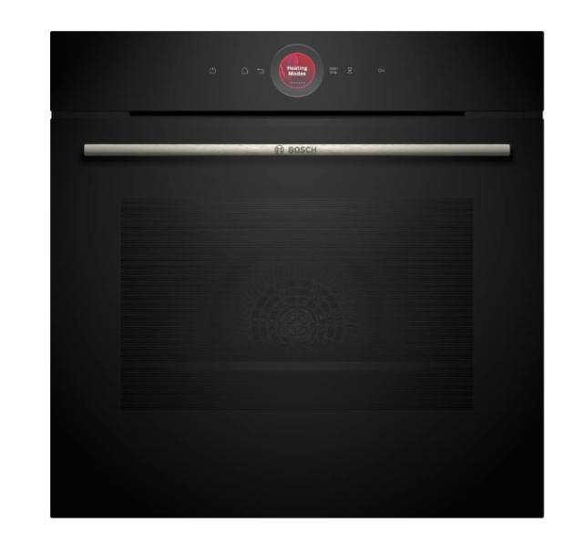 Фурна Bosch HBG7341B1, SER8, Built-in oven 60 x 60 cm, 71 l, TFT touch display, Digital control ring, Hotair Gentle, Air Fry function, A+, Eco Clean Direct, Oven Assistant, Home Connect, Black