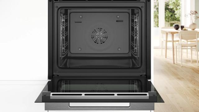Фурна Bosch HBG7341W1, SER8, Built-in oven 60 x 60 cm, 71 l, TFT touch display, Digital control ring, Hotair Gentle, Air Fry function, A+, Eco Clean Direct, Oven Assistant, Home Connect, White