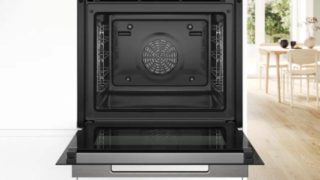 Фурна Bosch HRG7784B1, SER8, Built-in Steam oven 60 x 60 cm, 71 l, TFT touch display, Digital control ring, 4D hot air, Air fry, Added steam, Pyrolytic+Hydrolytic, Oven Assistant, Meatprobe, A+, HC, Black
