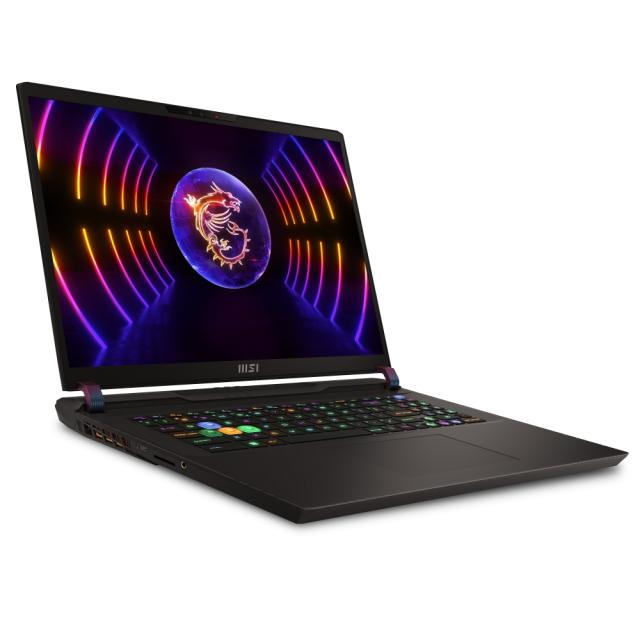 Лаптоп MSI Vector GP78 HX 13VI, i9-13980HX, 17" QHD+(2560x1600), 240Hz, 100% DCI-P3 IPS-level, 32GB DDR5 (2x16GB 5600), 2TB NVMe SSD, RTX 4090 16GB GDDR6, w/MUX, HM770, WiFi 6E, Windows 11 Home, 4 cell 90Wh, 2Y, Cosmos Gray, Per-Key RGB KBD by SteelS
