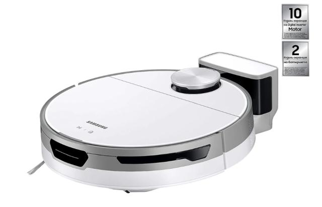 Прахосмукачка Samsung VR30T80313W/GE, Vacuum Cleaner Robot Jet Bot with LiDAR Sensor, 60 W, Dust capacity 0.4 l, 76 dBA, LED Display, SmartThings, Wi-fi Control, Washable Dust Bin, Self-cleaning brush, Smoky white