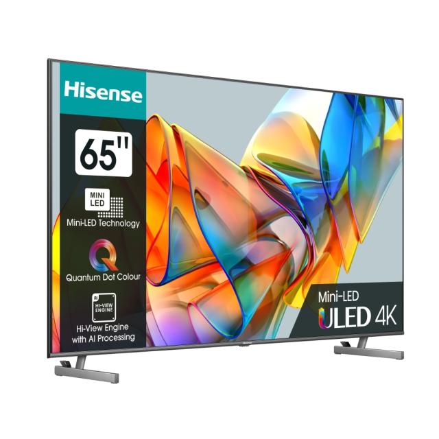 Телевизор Hisense 65" U6KQ, 4K Ultra HD 3840x2160, ULED, Quantum Dot, 60Hz, IPS, HDR 10+, HLG, Dolby Vision IQ, Dolby Atmos, Smart TV, WiFi 5GHz, WiFi Direct, BT, Anyview Cast, 3xHDMI, 2xUSB, LAN, CI+, DVB-T2/C/S2, Black