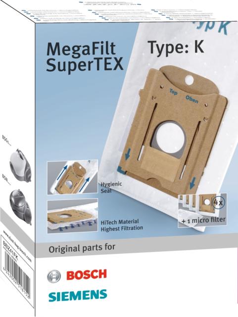 Торбичка за прахосмукачка Bosch BBZ41FK, Set of vacuum cleaner bags MEGAfilt Supe