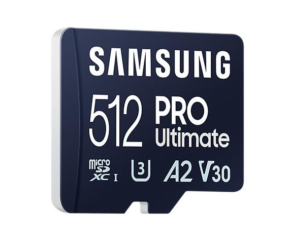 Памет Samsung 512GB micro SD Card PRO Ultimate with Adapter , UHS-I, Read 200MB/s - Write 130MB/s, U3, V30, A2