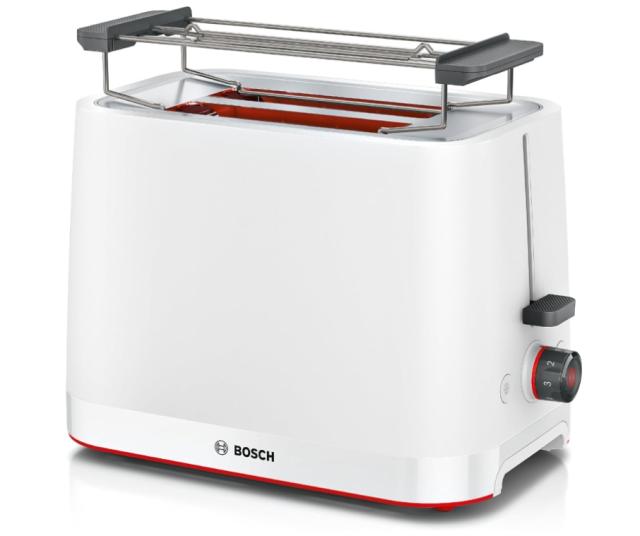 Тостер Bosch TAT3M121, MyMoment Compact toaster, 950 W, Auto power off, Defrost and reheat setting, Removable and foldable bun attachment, High lift, Matte White