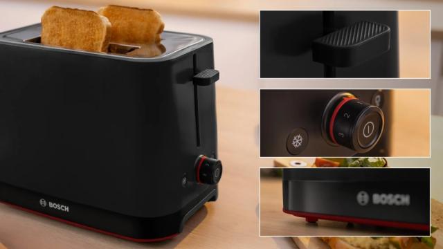 Тостер Bosch TAT3M123, MyMoment Compact toaster, 950 W, Auto power off, Defrost and reheat setting, Removable and foldable bun attachment, High lift, Black