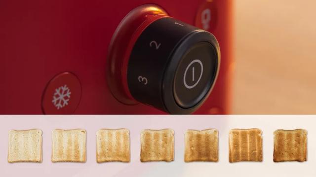 Тостер Bosch TAT3M124, MyMoment Compact toaster, 950 W, Auto power off, Defrost and reheat setting, Removable and foldable bun attachment, High lift, Deep Red