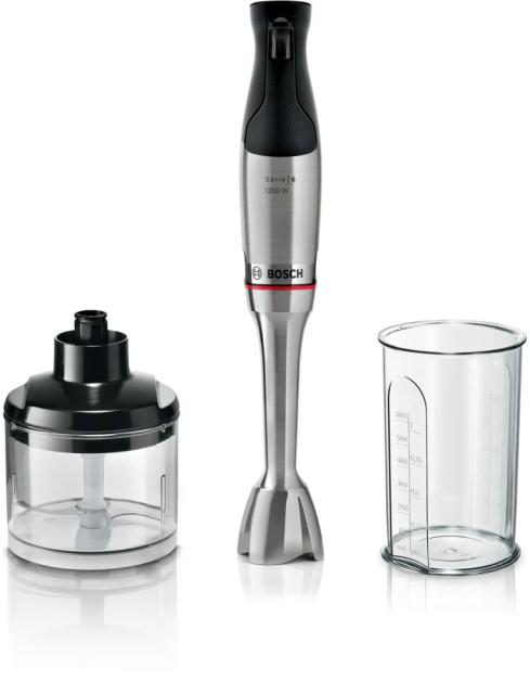 Пасатор Bosch MSM6M820, SER6, Blender, ErgoMaster, 1200 W, QuattroBlade System Pro, Dynamic Speed Control, Included Chopper & Measuring cup, Stainless steel