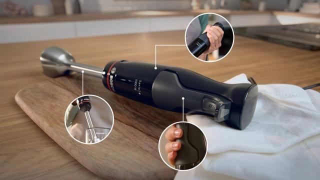 Пасатор Bosch MSM4B623, SER4, Blender, ErgoMaster, 1000 W, Dynamic Speed Control, QuattroBlade System, Included Blender, Chopper, ProPuree, Stainless steel whisk & Measuring cup, Black, anthracite