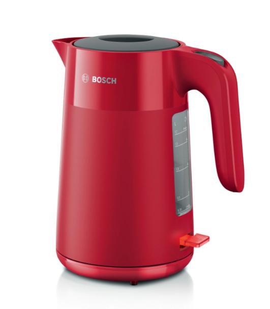 Електрическа кана Bosch TWK2M164, MyMoment Plastic Kettle, 2400 W, 1.7 l, Cup indicator, Limescale filter, Triple safety function, Red