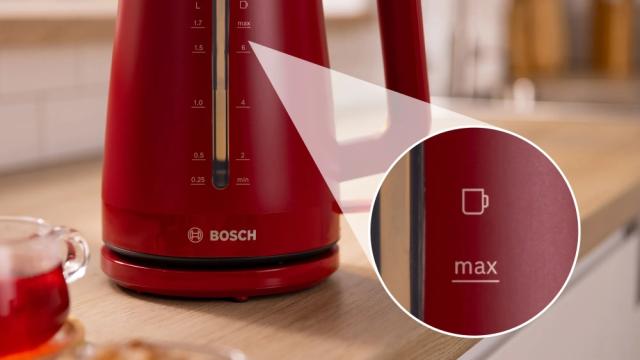 Електрическа кана Bosch TWK3M124, MyMoment Plastic Kettle, 2400 W, 1.7 l, Cup indicator, Limescale filter, Triple safety function, Red