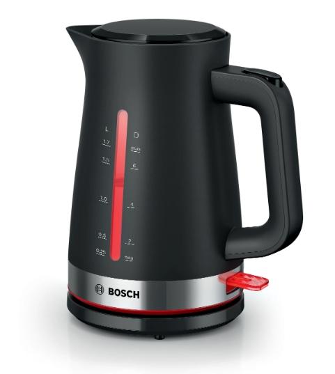 Електрическа кана Bosch TWK4M223, MyMoment Plastic Kettle, 2400 W, 1.7 l, Interior light, Cup indicator, Limescale filter, Triple safety function, Black