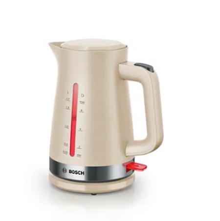 Електрическа кана Bosch TWK4M227, MyMoment Plastic Kettle, 2400 W, 1.7 l, Interior light, Cup indicator, Limescale filter, Triple safety function, Cream