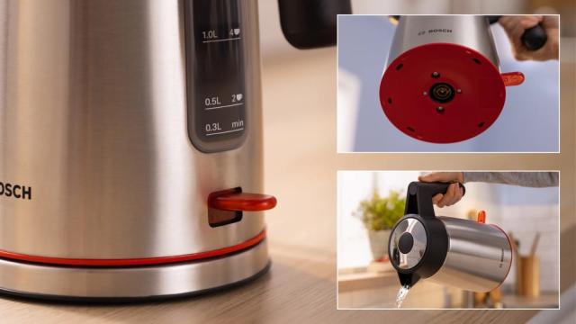 Електрическа кана Bosch TWK6M480, MyMoment Stainless steel Kettle, 2400 W, 1.7 l, Interior light, Cup indicator, Limescale filter, Triple safety function, Stainless steel