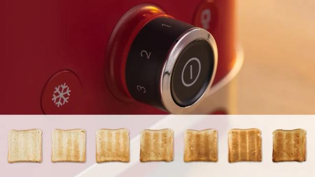 Тостер Bosch TAT4M224, MyMoment Compact toaster, 950 W, Auto power off, Defrost and reheat setting, Removable and foldable bun attachment, High lift, Red