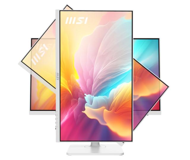 Монитор MSI PRO MODERN MD2412PW, 23.8", IPS, 1920x1080, 1000:1, 1 x HDMI, 1 x Type C (DisplayPort Alternate & 15W PD), 2x 3W SPEAKERS, Less Blue Light PRO, HEIGHT ADJUSTMENT 110 mm, Up to 100Hz, 4ms GTG, Adaptive-Sync Support, White