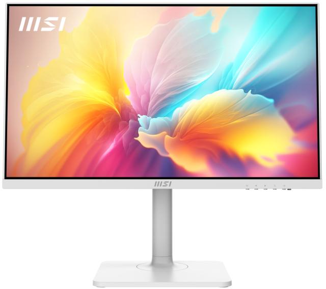 Монитор MSI PRO MODERN MD2412PW, 23.8", IPS, 1920x1080, 1000:1, 1 x HDMI, 1 x Type C (DisplayPort Alternate & 15W PD), 2x 3W SPEAKERS, Less Blue Light PRO, HEIGHT ADJUSTMENT 110 mm, Up to 100Hz, 4ms GTG, Adaptive-Sync Support, White