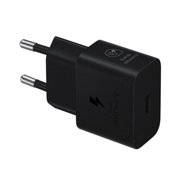 Зарядно устройство SAMSUNG 25W, USB-C, без кабел, Black