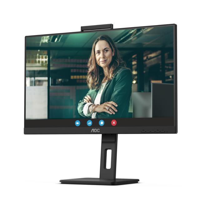 Монитор AOC 24P3CW, 23.8" IPS WLED, 1920x1080@75Hz, 4ms GtG, 300cd m/2, 1000:1, DCR 50M:1, AdaptiveSync, FlickerFree, Low Blue Light, 5Wx2, 5MP Windows Hello, Tilt, Height Adjust, Pivot, Swivel, HDMI, DP, RJ45, USB hub
