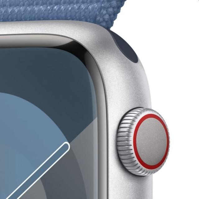 Часовник Apple Watch Series 9 GPS + Cellular 45mm Silver Aluminium Case with Winter Blue Sport Loop