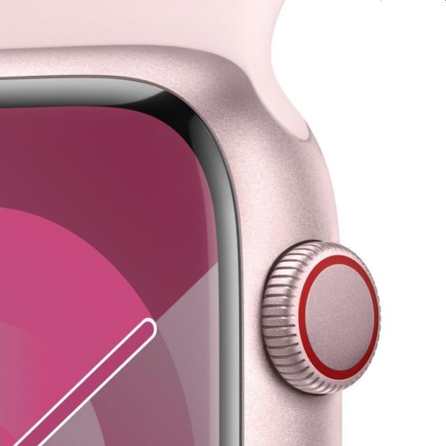Часовник Apple Watch Series 9 GPS + Cellular 45mm Pink Aluminium Case with Light Pink Sport Band - S/M