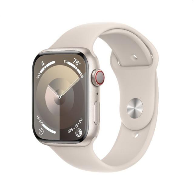 Часовник Apple Watch Series 9 GPS + Cellular 45mm Starlight Aluminium Case with Starlight Sport Band - M/L