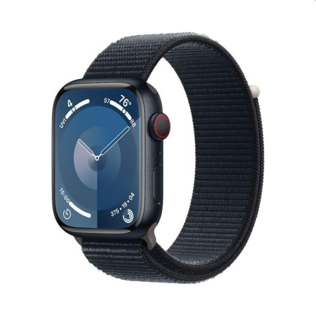 Часовник Apple Watch Series 9 GPS + Cellular 45mm Midnight Aluminium Case with Midnight Sport Loop