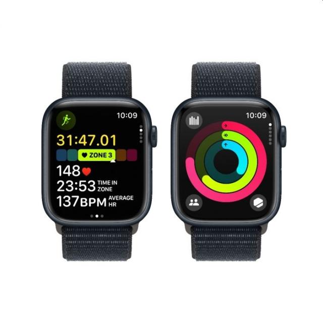 Часовник Apple Watch Series 9 GPS + Cellular 45mm Midnight Aluminium Case with Midnight Sport Loop