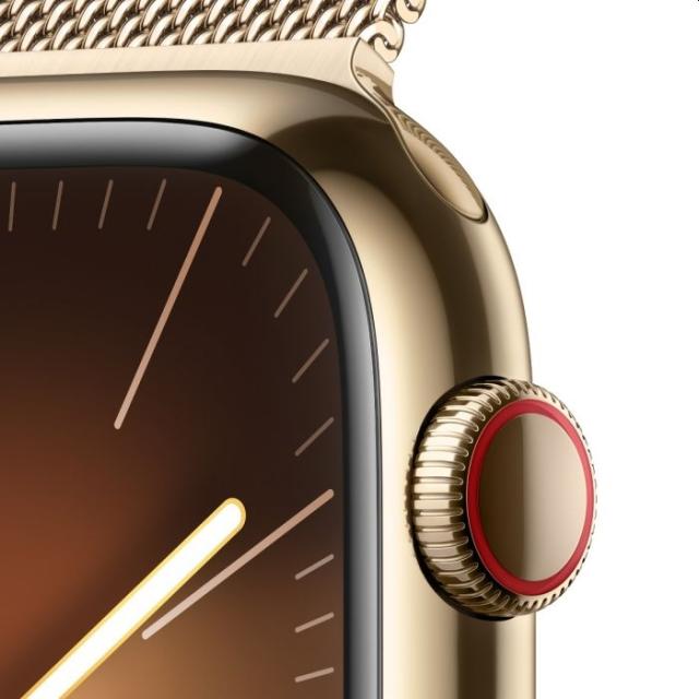 Часовник Apple Watch Series 9 GPS + Cellular 45mm Gold Stainless Steel Case with Gold Milanese Loop
