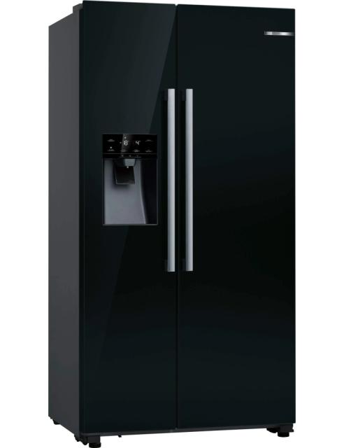 Хладилник Bosch KAD93ABEP SER6 American SbS refrigerator, NoFrost, E, 178.7/90.8/70.7cm, 562l(371+191), 42dB, Auto dispenser and IceMaker, water connect., inv.comp., black